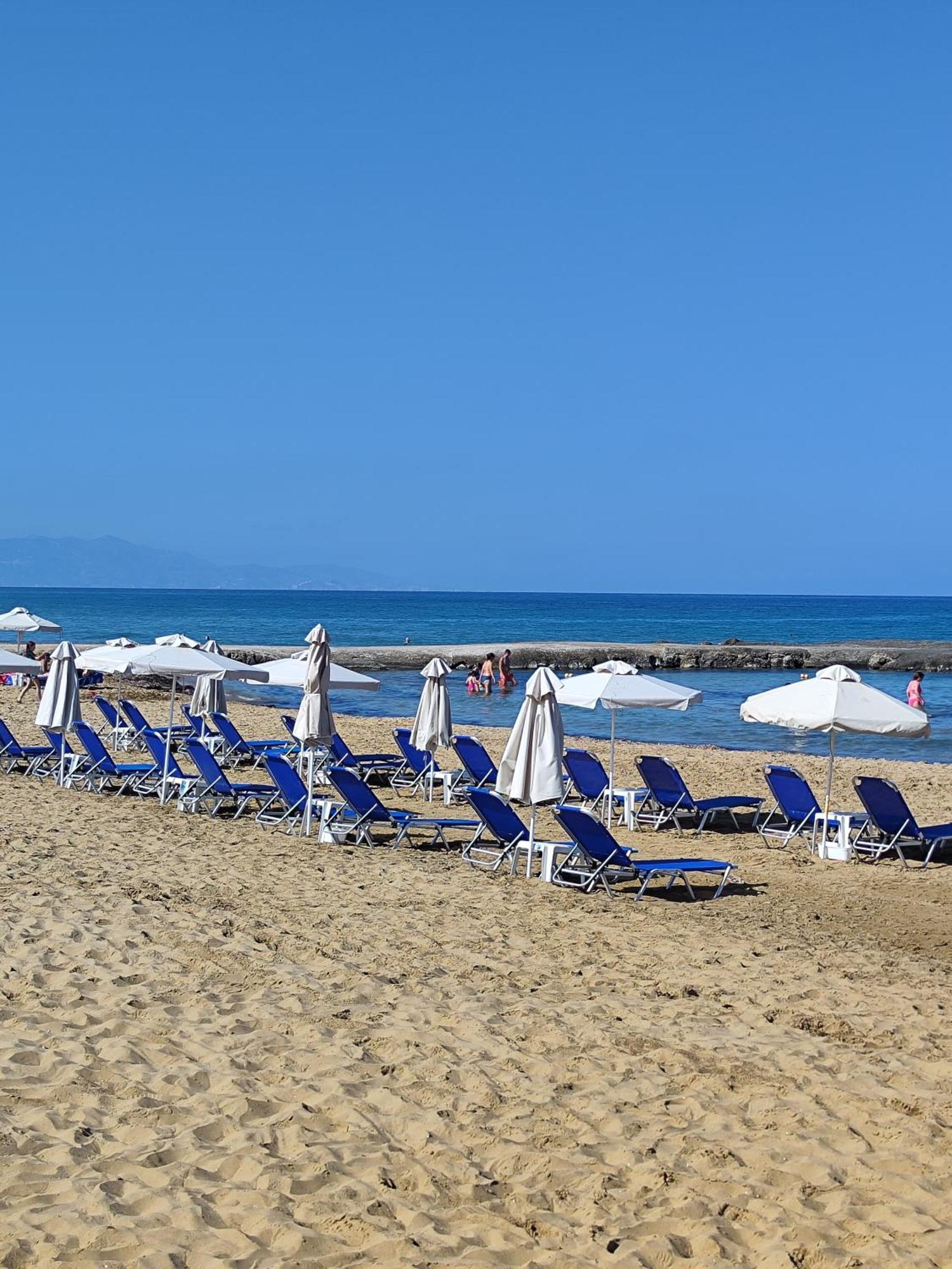 Four Seasons Private Villa - Seaview - Big Heated Pool - Gym - Sport Activities Gouves Bagian luar foto
