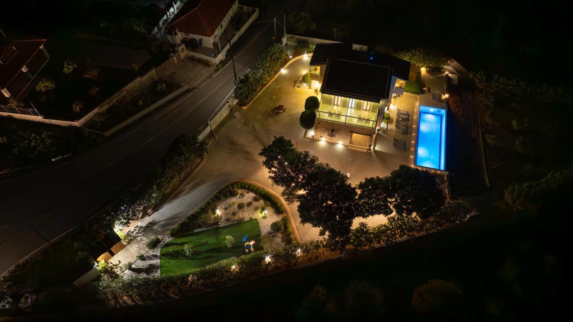 Four Seasons Private Villa - Seaview - Big Heated Pool - Gym - Sport Activities Gouves Bagian luar foto
