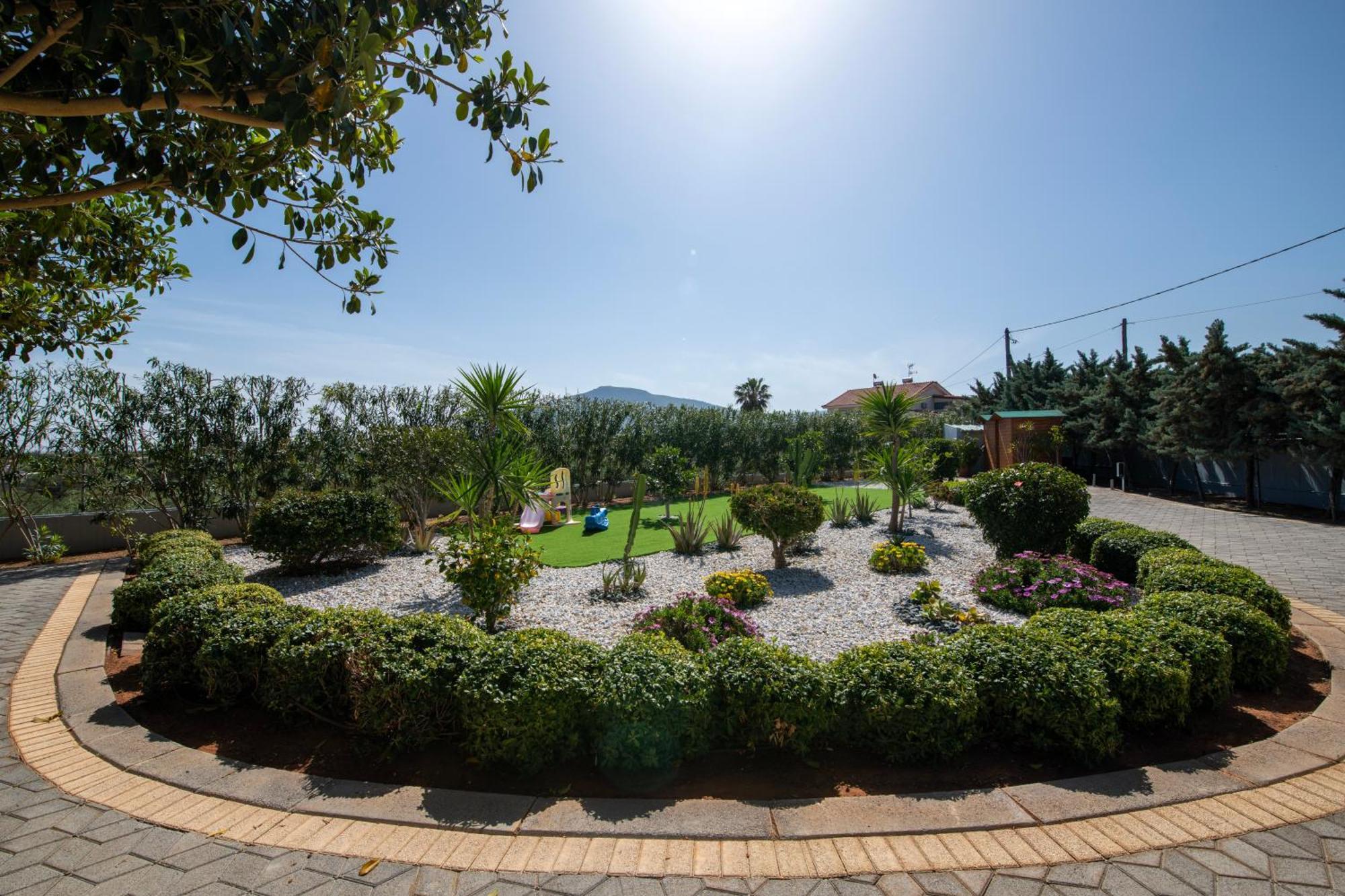 Four Seasons Private Villa - Seaview - Big Heated Pool - Gym - Sport Activities Gouves Bagian luar foto