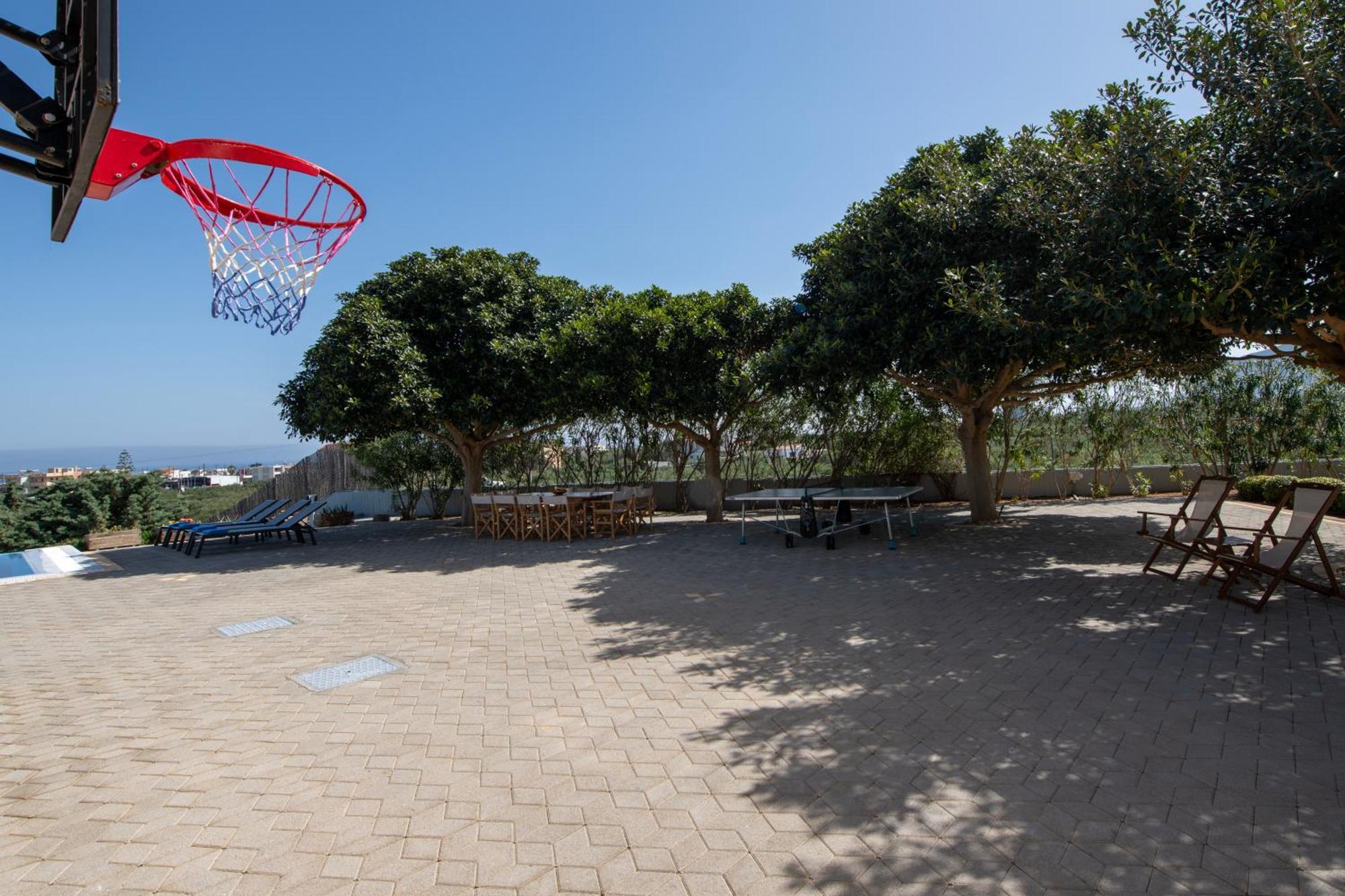 Four Seasons Private Villa - Seaview - Big Heated Pool - Gym - Sport Activities Gouves Bagian luar foto
